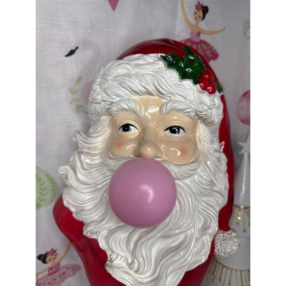 Viral Santa Blowing Bubblegum Bust Lightup - Picture 2 of 6